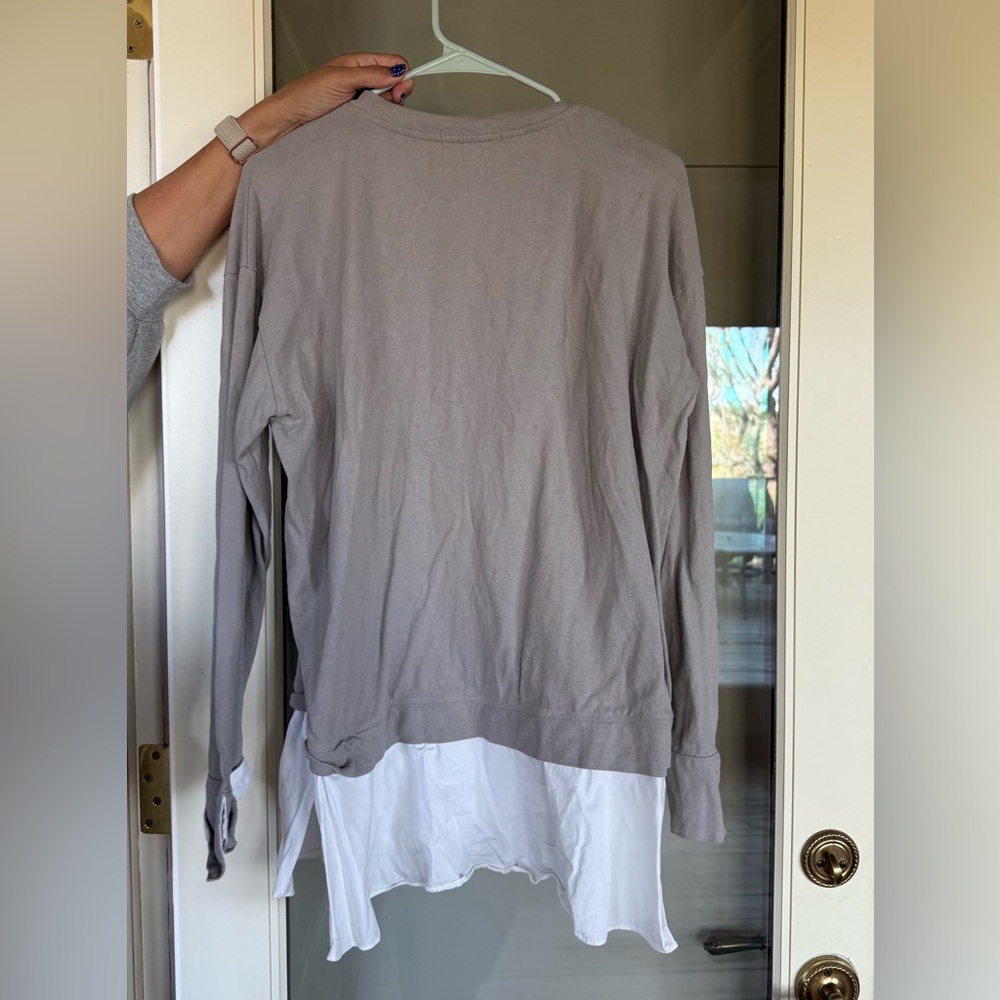 Gray and White Women's Blouse - Picture 3 of 3